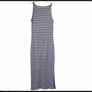 JO&Co NEW Ribbed Tank Maxi Striped Dress Cotton Stretch Tee Sleeveless Bodycon M